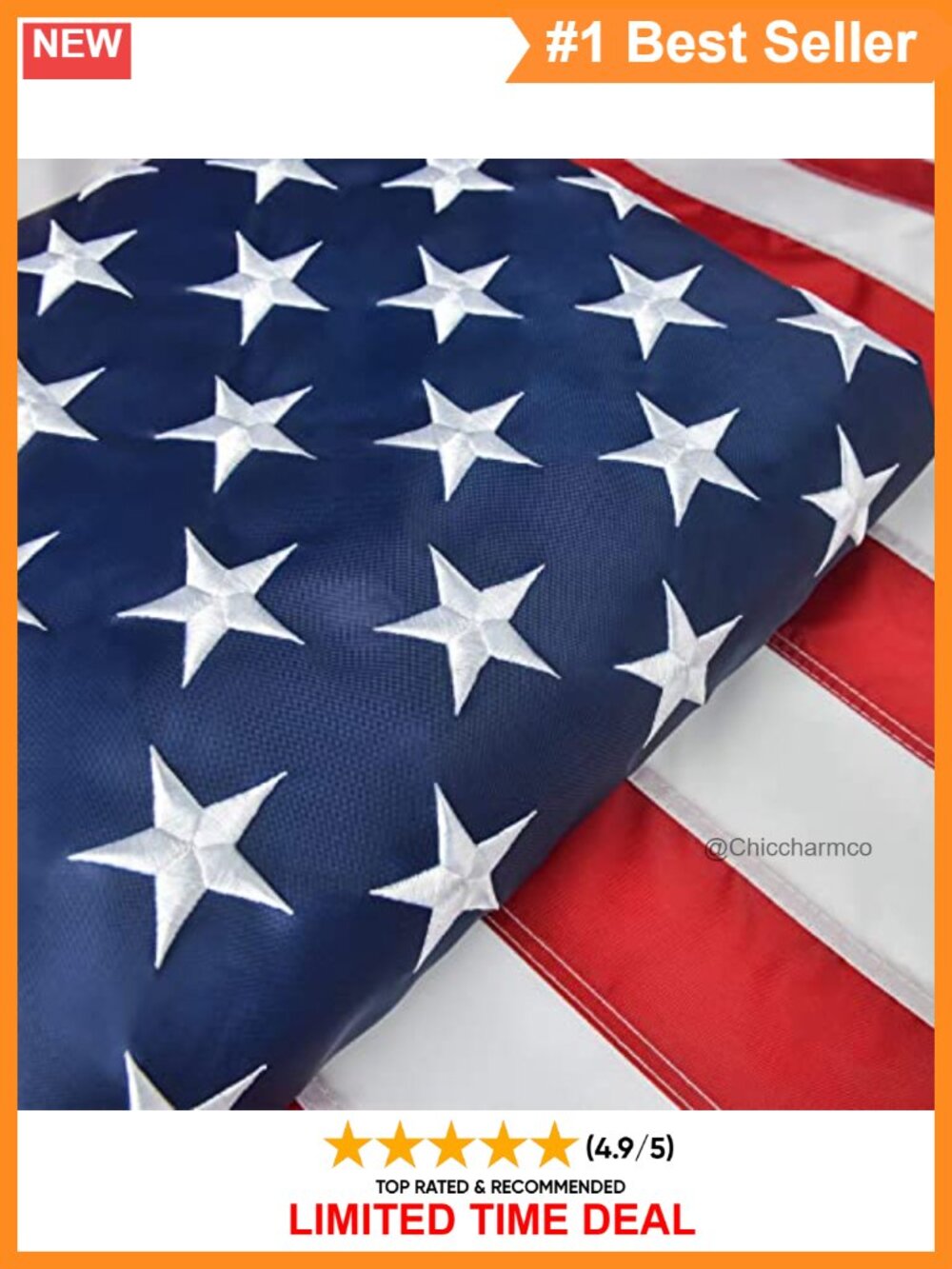 8x12 FT American Flag Embroidered Stars Sewn Stripes Brass Grommets Outdoor